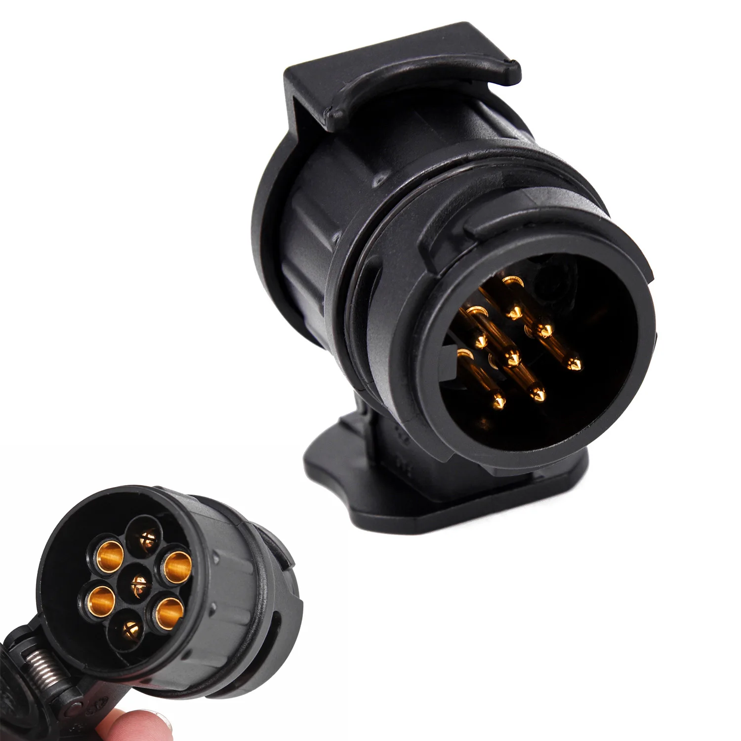 

12V Durable 13 To 7 Pin Plug Adapter Trailer Connector Towbar Towing Waterproof Plugs Socket Adapter Protect Connections