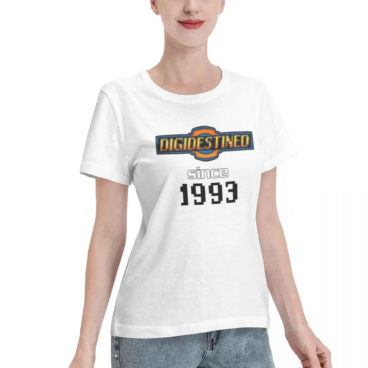 Женская футболка с коротким рукавом цифровые монстры