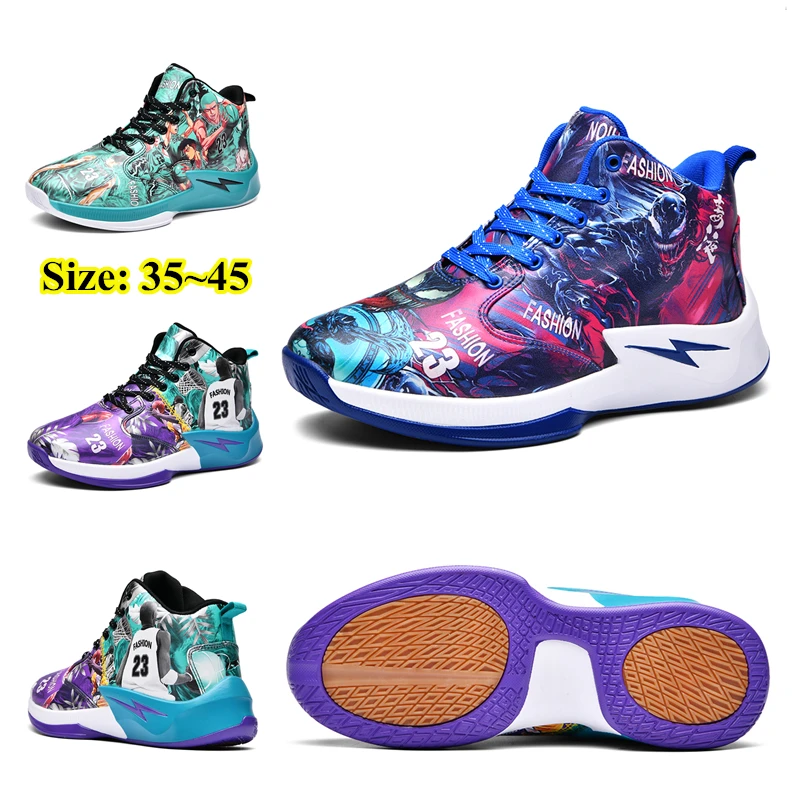 For Kids Sneakers Breathable Men's Basketball Sneakers High-top Men Sports Trainer Shoes