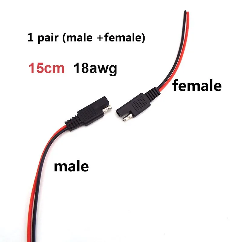 

DIY SAE 12 В 18AWG 15 см силовой автомобильный удлинительный кабель мужской женский разъем провода соединительный кабель