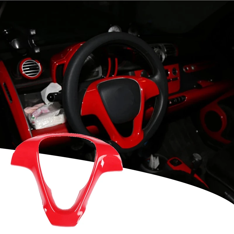 

For Mercedes Smart Fortwo 451 2009-2015 Car Steering Wheel Frame Decorative Sticker Accessories