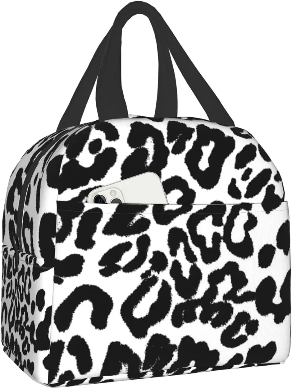 

Белые сумки для ланча с леопардовым принтом, сумка-тоут, водонепроницаемая Термосумка-холодильник, ланч органайзер для работы, пикника, пляжа, спорта