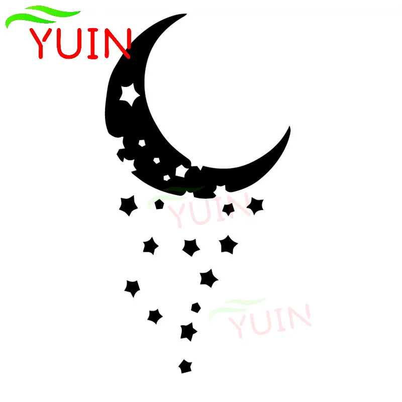 

Модная наклейка YUIN Moon and Meteor, украшение на окно тела, ПВХ водонепроницаемая Солнцезащитная наклейка для автомобиля, черный/белый/красный/лаз...