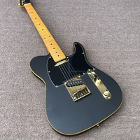 custom tl electric guitar frosted black body maple fingerboard gold hardware double pickup free shipping