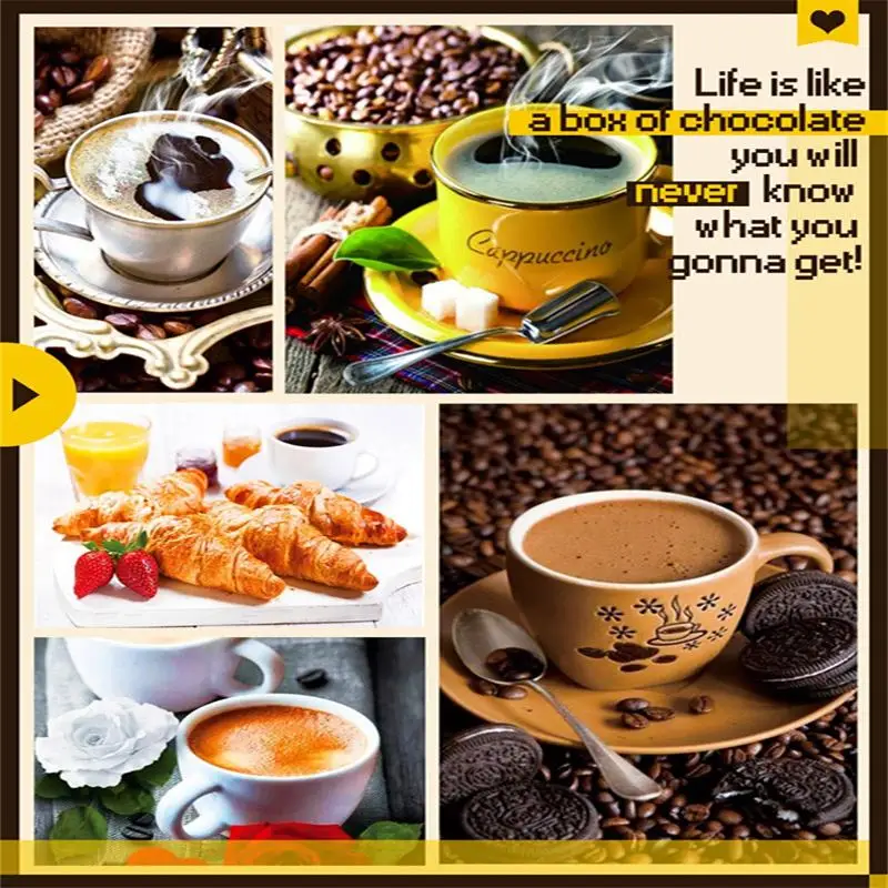 

2022 New section 5D Diamond painting, coffee Leisure, living room, bedroom decoration, sticky drill cross stitch embroidery, gift frame