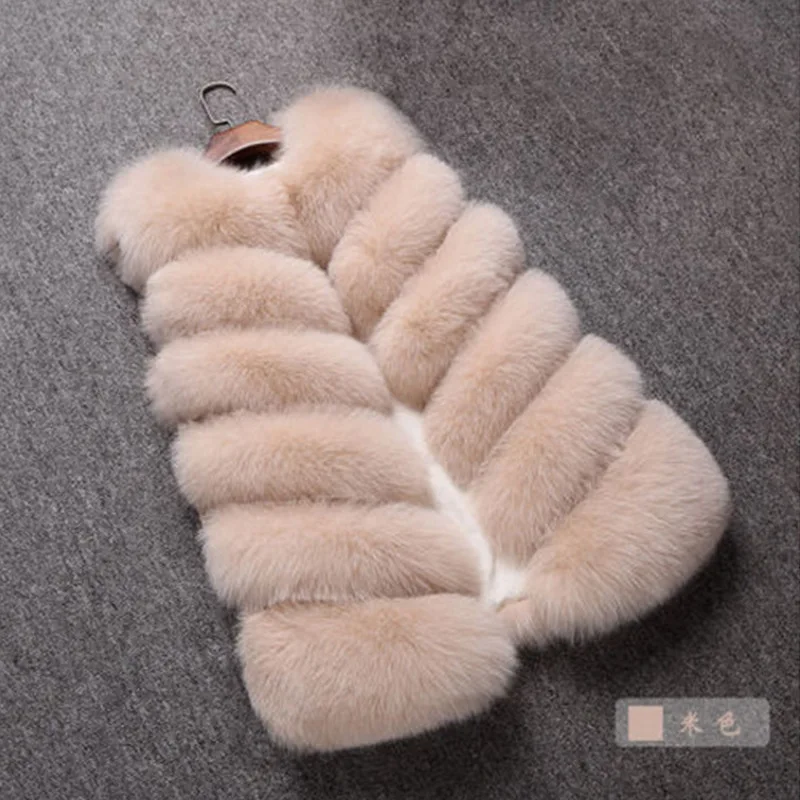 2022 Faux Fur Vest Women's Medium Long Fox Fur Fur Vest Coat Women's Winter Fur Vest Sleeveless Red Fur Jacket Luxury Lady Coats
