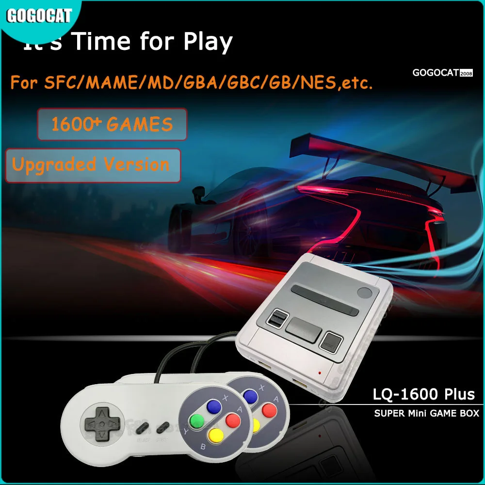 

4K HD Super Retro Game Console Arcade For Super Nintendo MD 1600 Games Prefix Mini Gaming Emulator Controller TV AV Output Gift