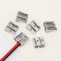 18 pcs aluminum alloy pencil sharpener metal double hole stainless steel blade efficient sharpeners school office stationery
