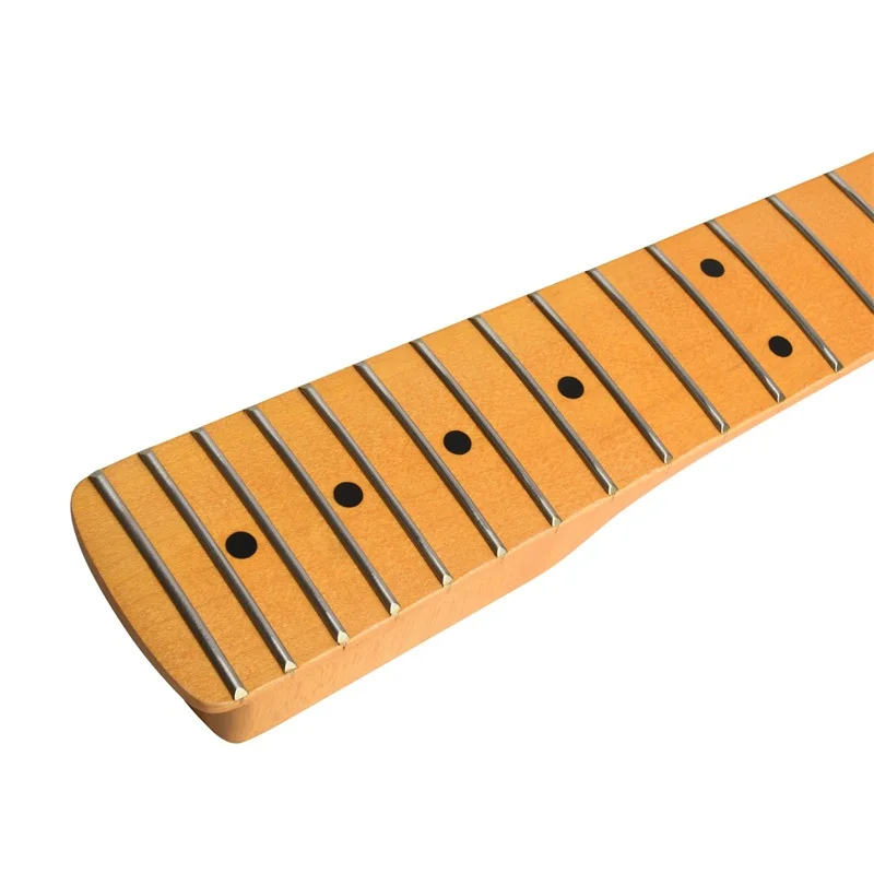 Durable Maple Wood Replacement Neck Fingerboard Dot Matte Yellow 22-Fret Handle Suitable For ST Back Midline Electric Guitar enlarge