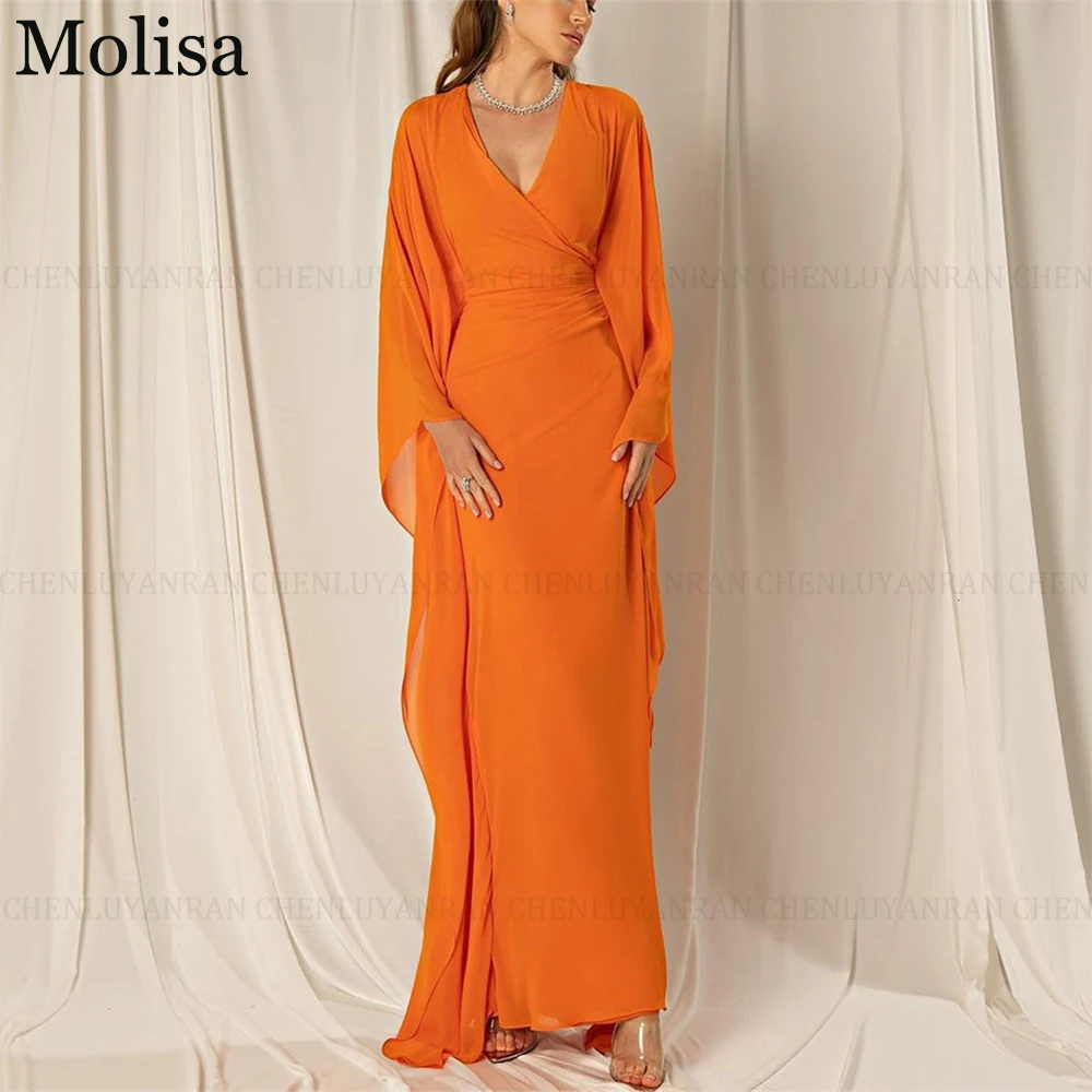 Женское платье-Русалка с длинным рукавом V-образным вырезом