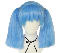 anime sally face ponytails wig cosplay costume heat resistant hair sallyface blue short wigs