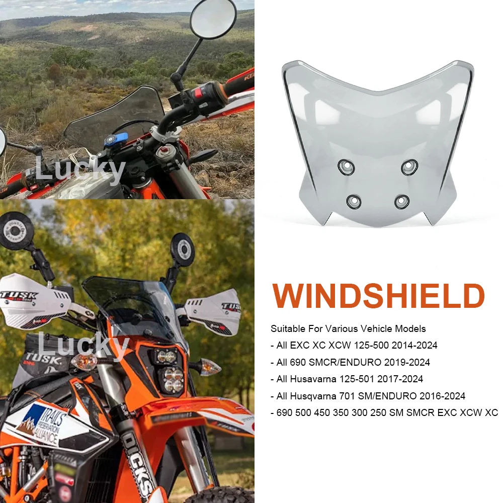 Фото Ветровое стекло/дефлектор для мотоциклов KTM 690 SMCR ENDURO / EXC XC XCW 125-500 / Husqvarna 701 SM/ENDURO 125-501 №2