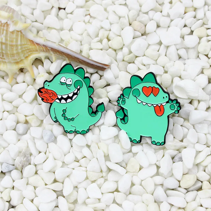 

Cartoon Cute Cartoon Little Dinosaur Cat Animal Brooches and Pins for Men and Women Used for Clothing Bag Decoration
