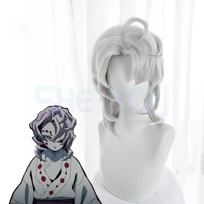 Демон убийца киметсу нет яйбы аяки Руи косплей парик паук серебро длинные прямые