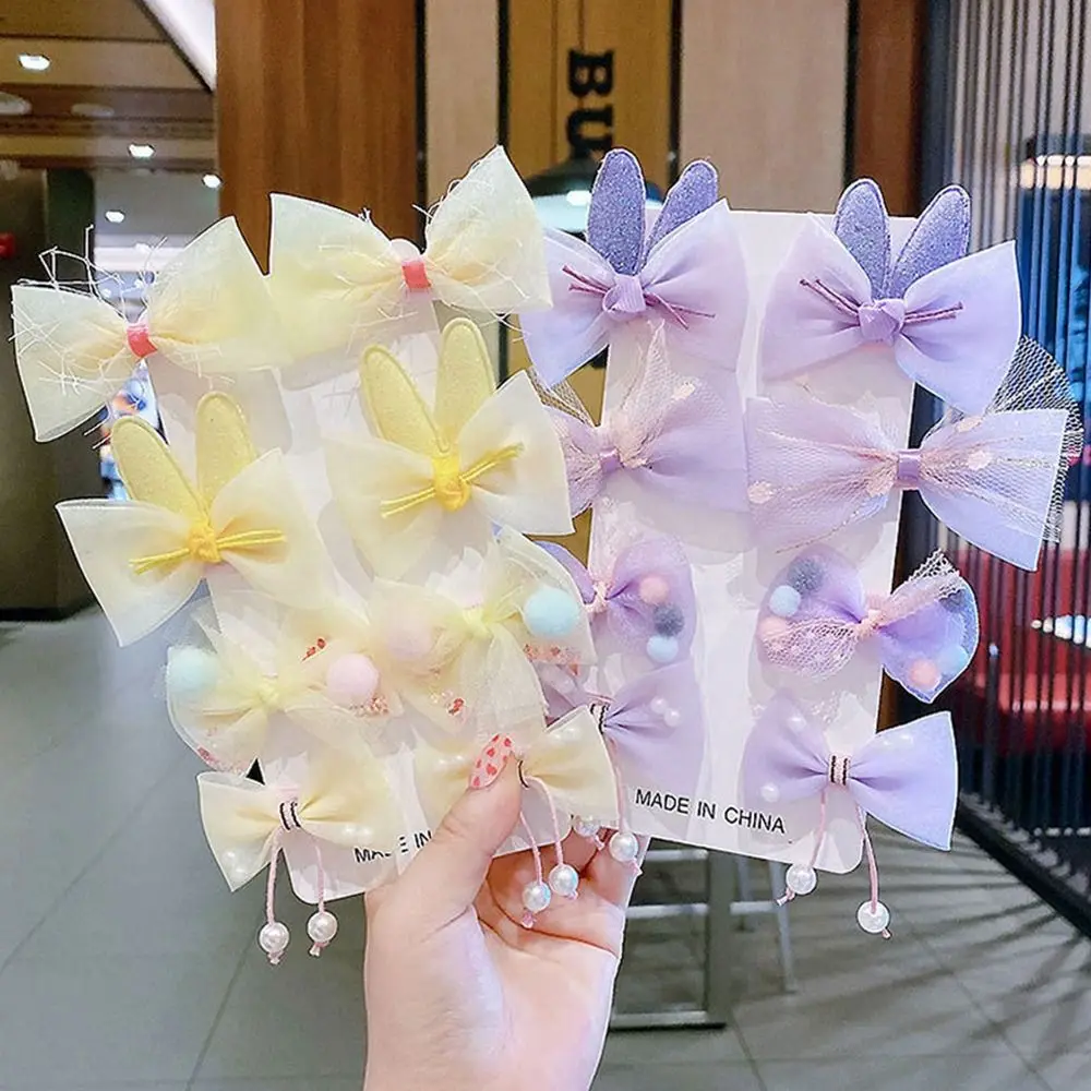 

Adorable Sweet Cute Bow Tie Headdress Lace Mesh Hair Accessory Children Barrettes Korean Style Hairpin Girl Hair Clip