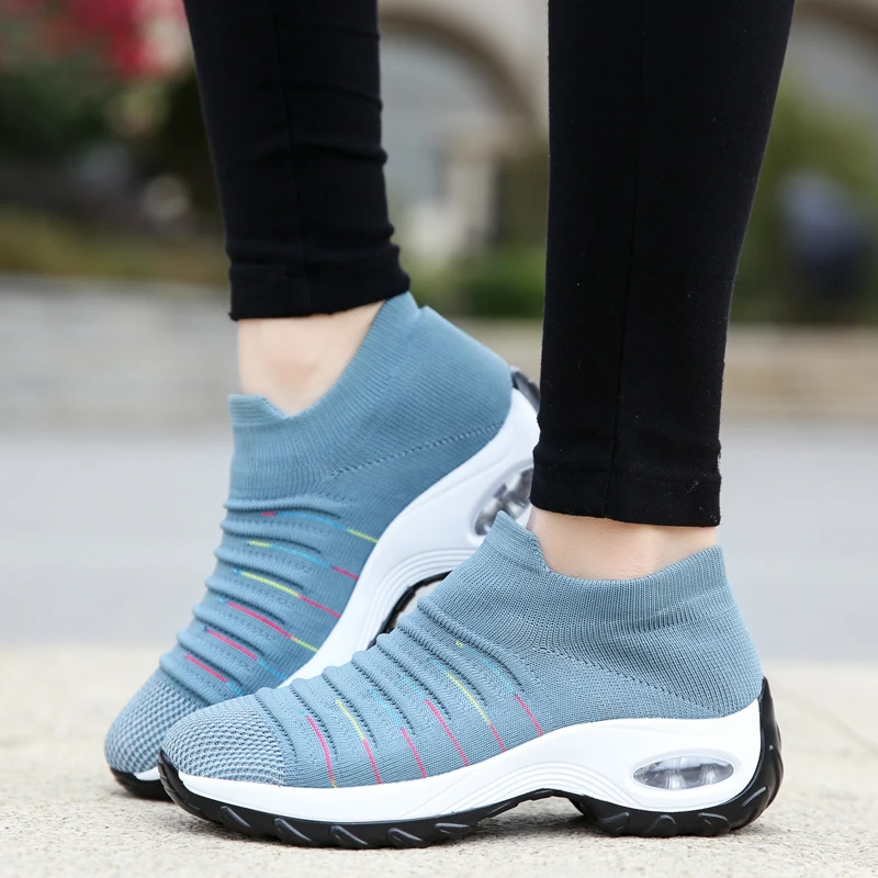 Cushioned Walking Shoes for Women Sneakers Comfortable Flexible Female Shoes Fashion Leisure Footwear Loafers Size 35-42