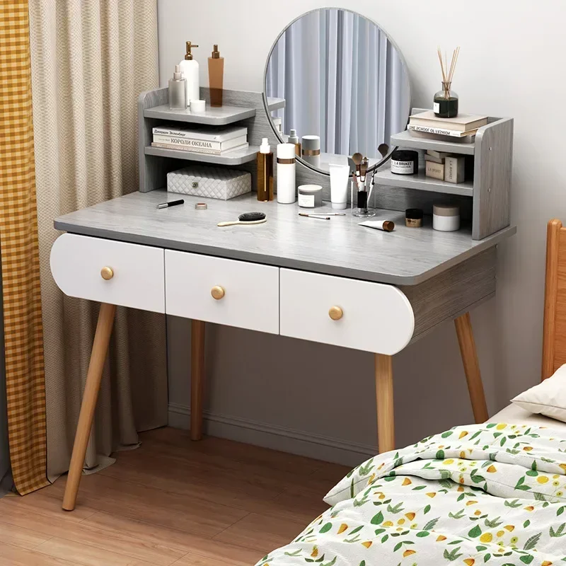 Простой туалетный столик для макияжа зеркало со светодиодной подсветкой