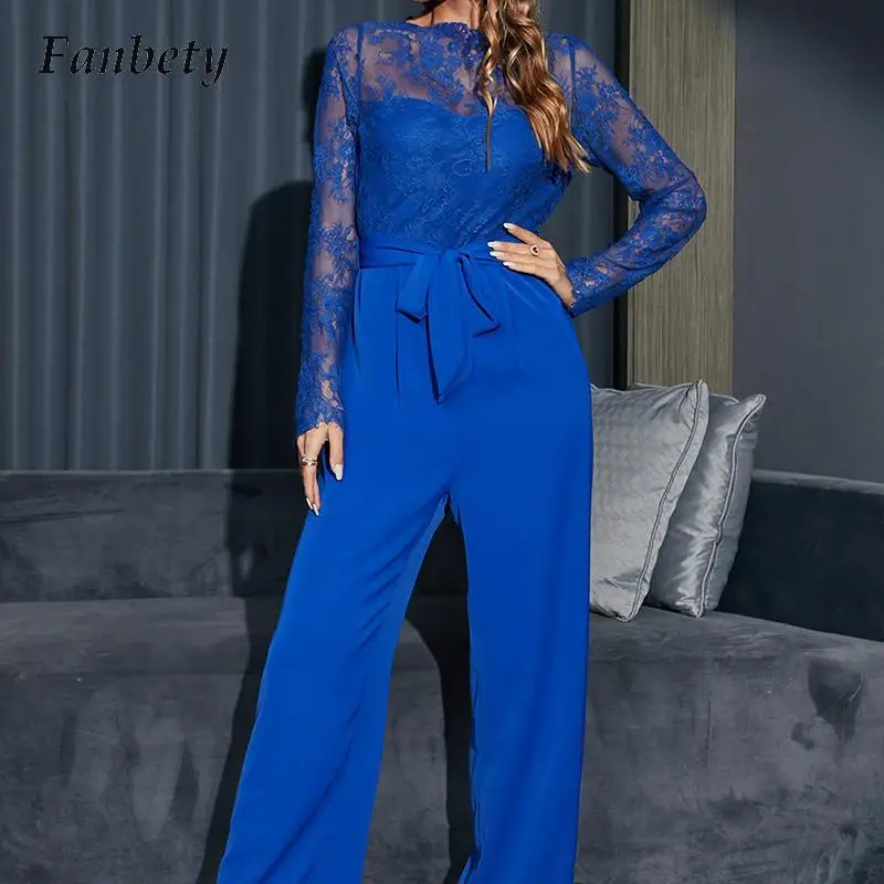 

Комбинезон женский сетчатый с поясом, элегантный облегающий ромпер с вырезами, повседневный пикантный прозрачный кружевной комбинезон для...