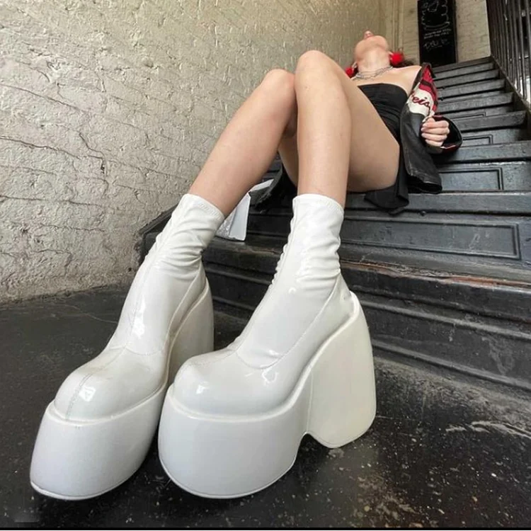 Женские ботинки на толстой подошве Водонепроницаемые двухслойные Высоком