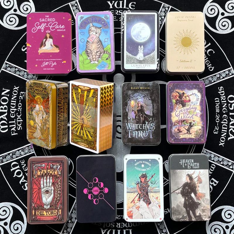 

Dreams Tarot Witches Tarot Cards Tin Box Card Edge Gild for Divination Personal Use the Best Gifts for Tarot Card Lovers