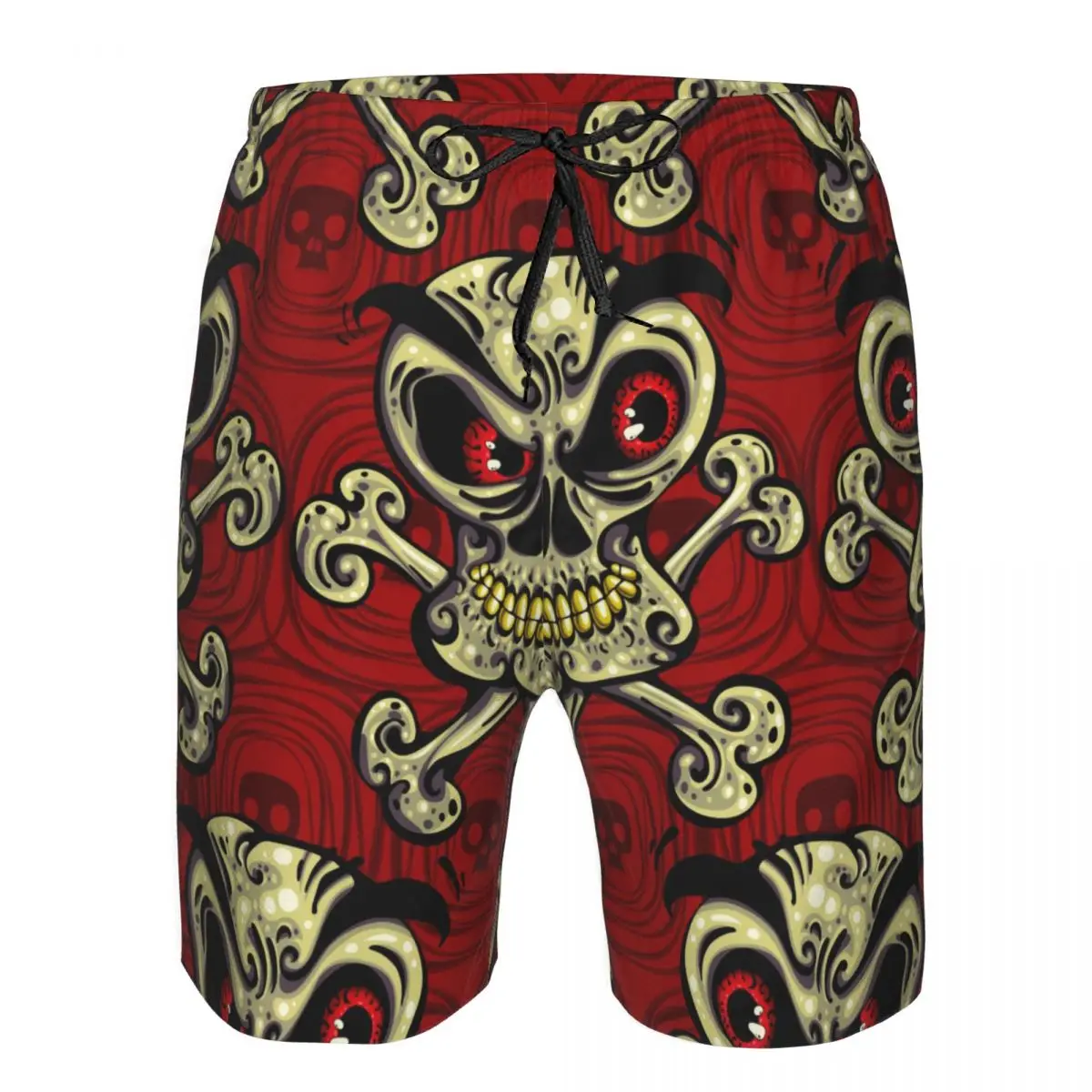 

Mens Swimwear Swim Shorts Trunks Crazy Skulls Angry Look Red Eyes Beach Shorts Swimsuits Mens Running Sports Surffing shorts