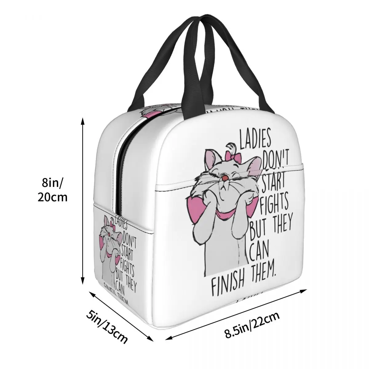 Фотоизолированная сумка для ланча с милым котенком Термосумка контейнер еды