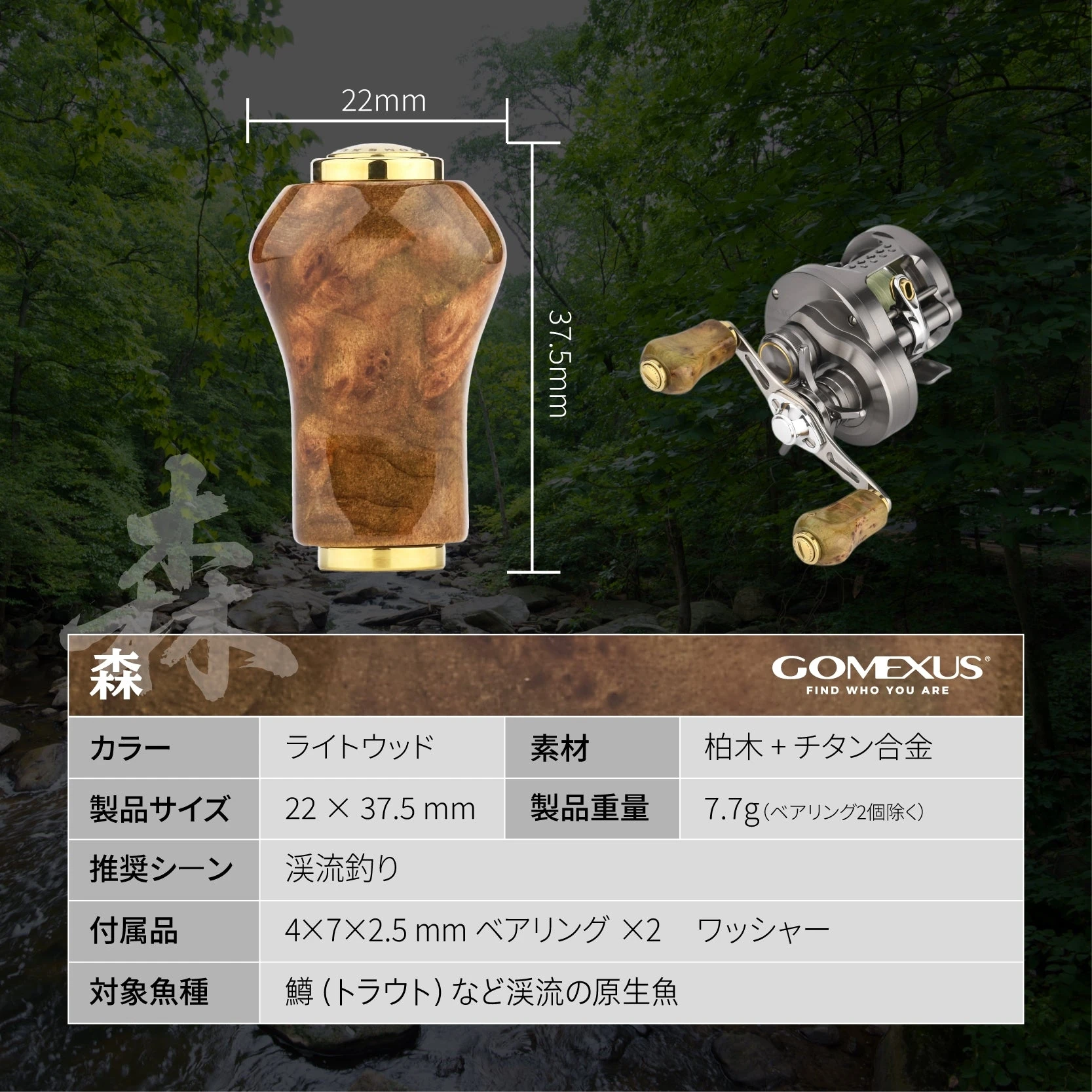 Фото Новая пробковая ручка Gomexus Knob 22 мм для рыболовных катушек Shimano Calcutta Conquest, Daiwa Tatula Millionaire №3