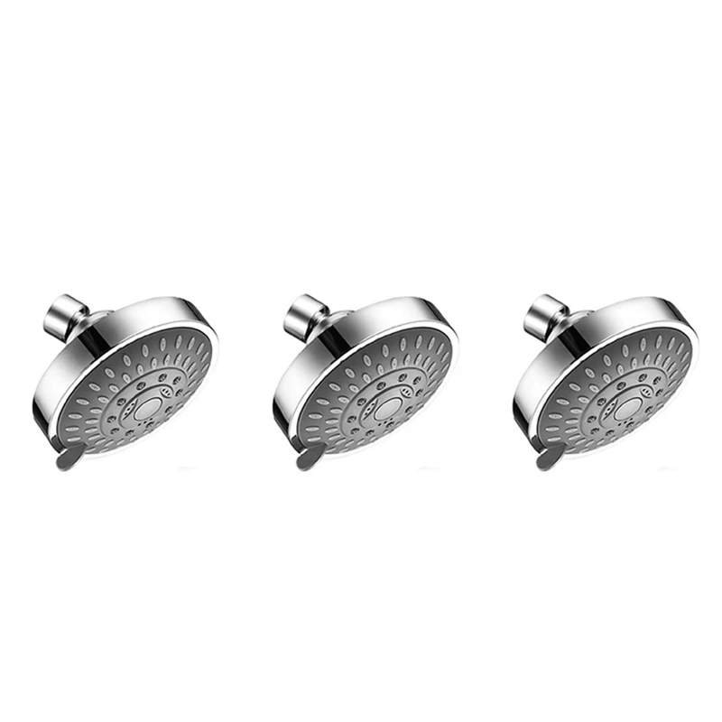 

3X Shower Head, High Pressure 5 Settings Showerhead With Adjustable Swivel Ball Joint