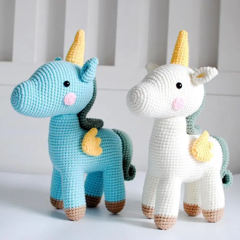 

INS Pony Unicorn Crochet Doll Hand-Made Woven Wool DIY Material Bag Hand-Made Doll Gift