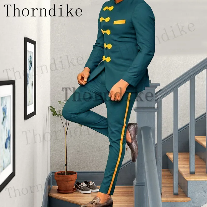 

Высококачественные мужские костюмы Thorndike, облегающие костюмы из 2 предметов для официальной свадьбы, для жениха, Лучший человек, индивидуальный пошив, большие размеры