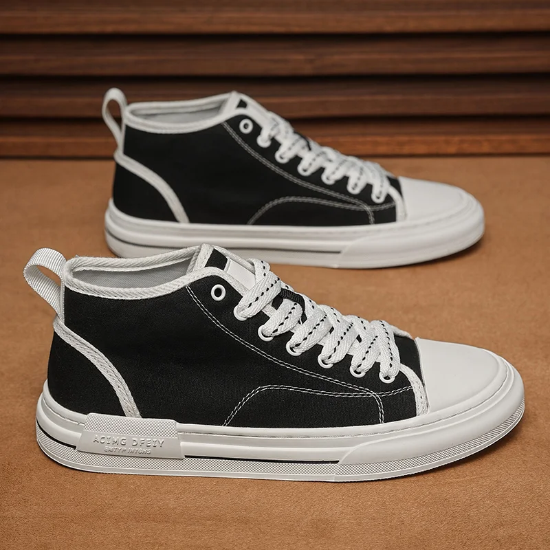 Кеды мужские высокие Вулканизированная подошва Повседневная Удобная обувь