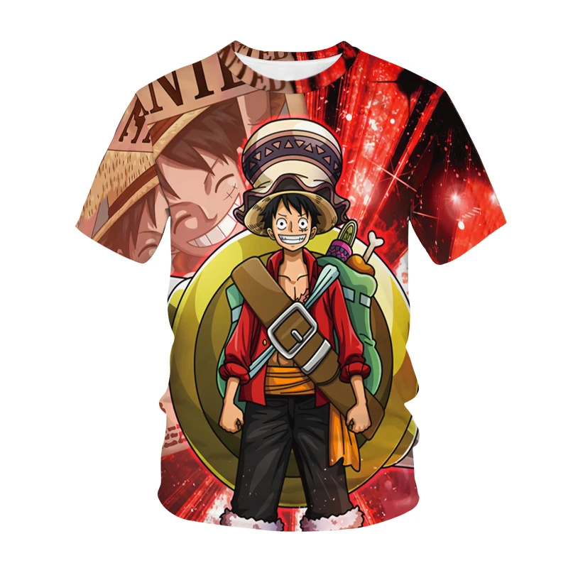 

Модные детские футболки с 3D мультяшным принтом Аниме One piece, повседневная милая детская одежда унисекс для мальчиков и девочек, футболки, топ...