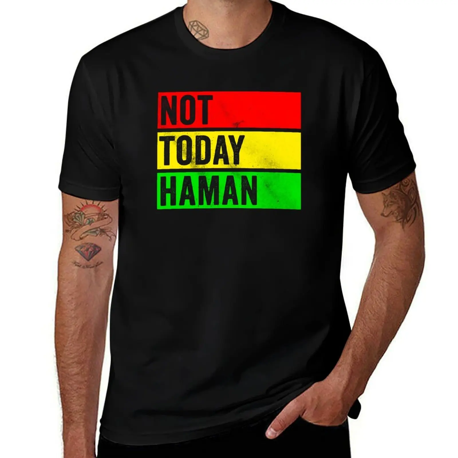 Фото Футболка Not Today Haman, футболка большого размера, мужская одежда, рубашки, футболки с рисунком, одежда на день Святого Валентина, мужские футболки с рисунком в стиле хип-хоп №1