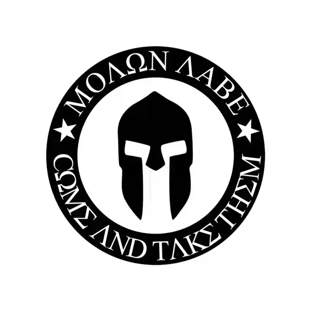 

10CM*10CM Car Sticker Molon Labe Spartan Helmet Fuel Tank Cove Decoration Vinyl Car Decal Reflective Laser 3D Car Styling