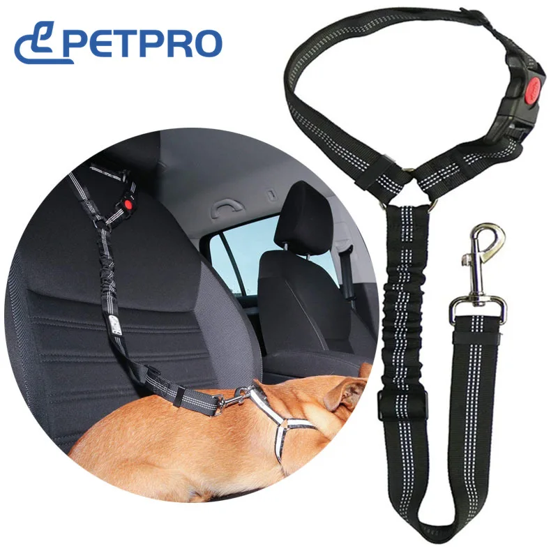 Cinturón de seguridad de coche para mascotas, arnés elástico ajustable de seguridad para cachorros, correa reflectante de viaje para perros