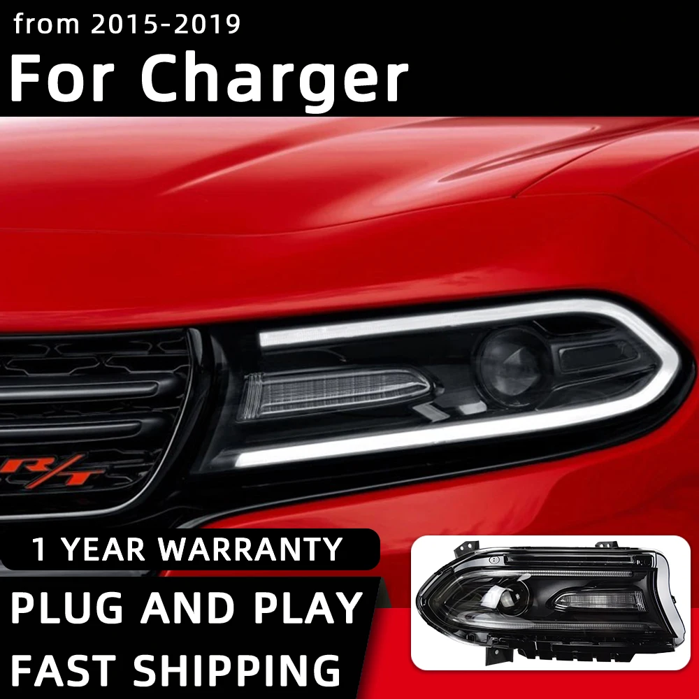 

Стайлинг автомобиля фары для Dodge зарядное светодиодный ная фара 2015-2019 головная лампа DRL фотообъектив автомобильные аксессуары