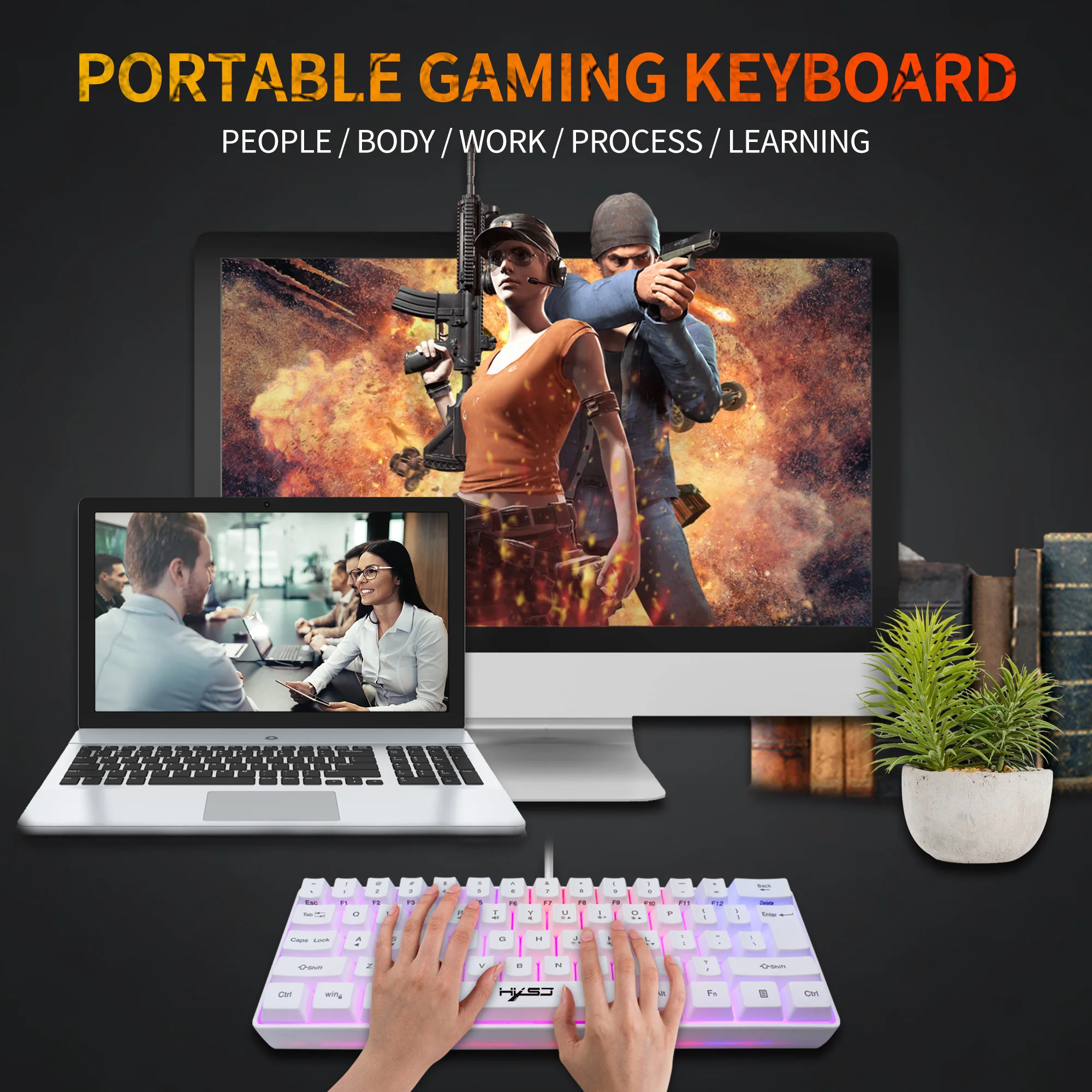 61 keys gaming keyboard rgb backlight keyboard and mouse wired gamer keyboard for computer mac ps4 free global shipping