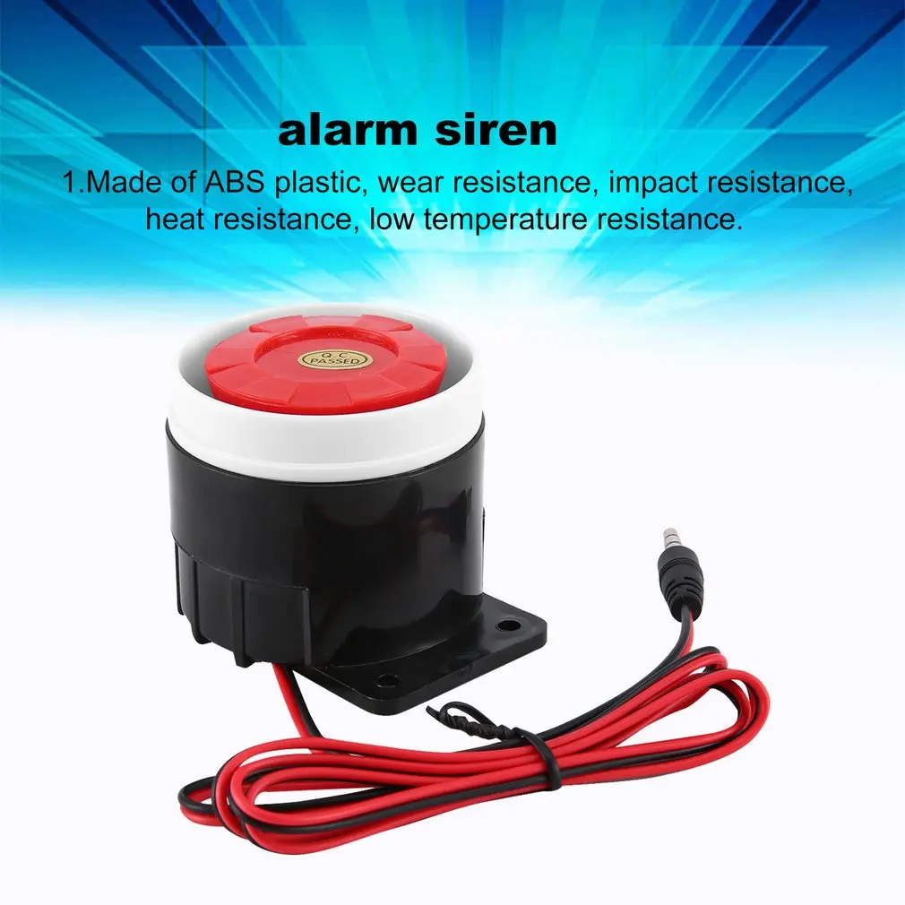 

Mini Wired 72mm Cable 120dB Loudly Siren Horn for Home Security Sound Buzzer Alarm System DC Piezo 12V 24V 5V Protection Home