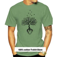 camiseta con gr%c3%a1fico creativo de %c3%a1rbol y p%c3%a1jaro camisa de moda de verano 2022 algod%c3%b3n root vida con s%c3%admbolo spiritual 100