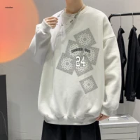 new mens sweatshirt long sleeve summer spring college style crewneck couple outfit oversized sweatshirt patchwork pullover