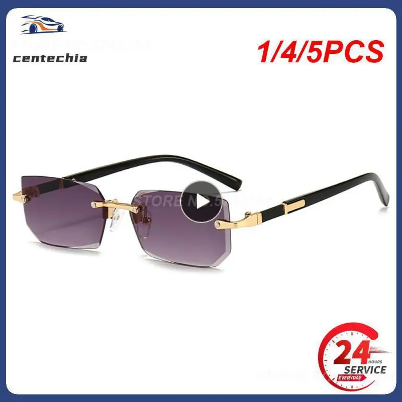 

1/4/5PCS Gradient Rimless Frame Candy Color UV400 Shades Sun Glasses Oversized Square Sunglasses Travel Eyewear