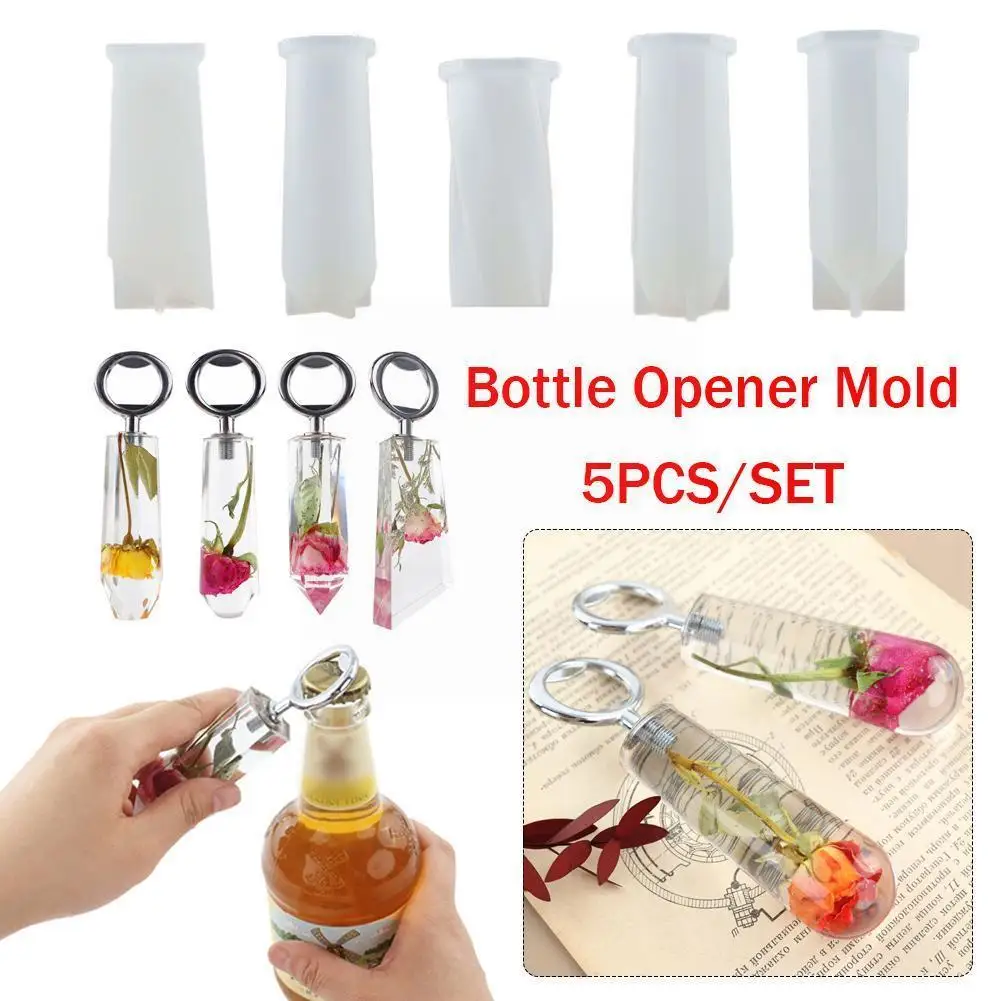 

Diy Bottle Opener Crystal Epoxy Resin Mold Ore Beer Mold Silicone Wrench Mirror U0a6