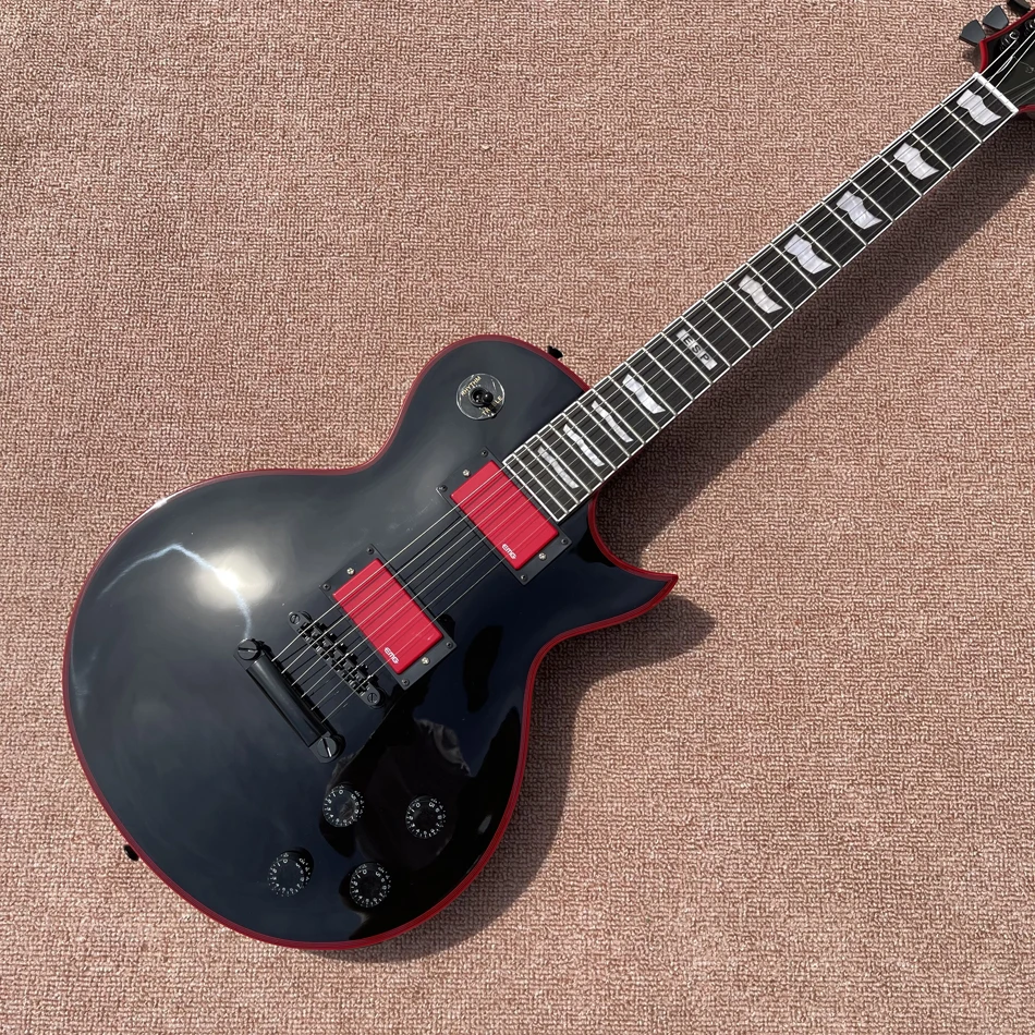 

Custom Electric Guitar, Rosewood Fingerboard, Black Hardware, Red Pickups And Binding, Free Shipping