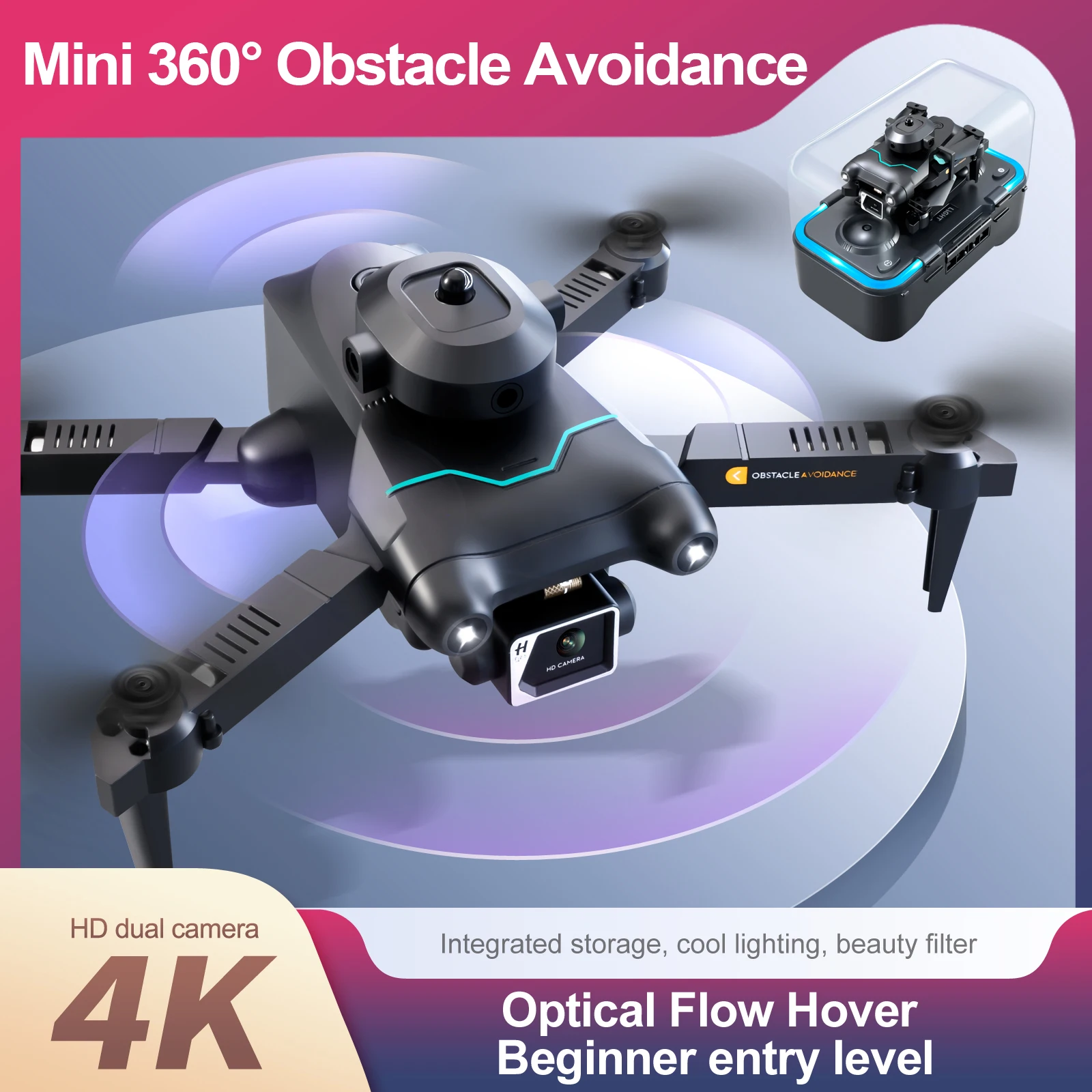 

2022 New S96 Mini Drone 4K HD Professional Camera FPV Dron Optical Flow Obstacle Avoidance Foldable Quadcopter RC Helicopter Toy