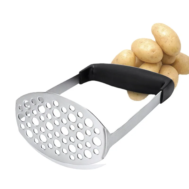 

Grinder Stainless Steel Potato Masher Rotatable with Handle Porous Solid Masher Kitchen Utensils Cooking Accessories