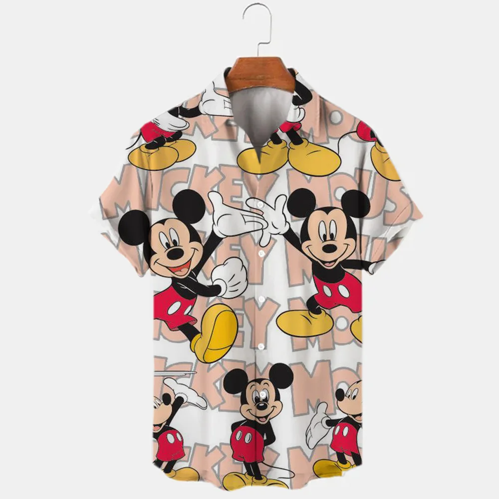 

3D Printed Disney Donald Duck Mickey Mouse Floral Shirt Men's Shirts Summer Fashion Trend Vintage Boutique Top 2022 New