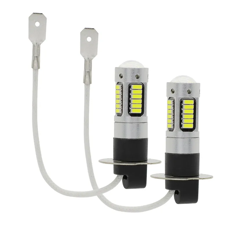 

2x H3 30-SMD 4014 LED Bulbs XENON 6000K White 12V Car Fog Light Lamp