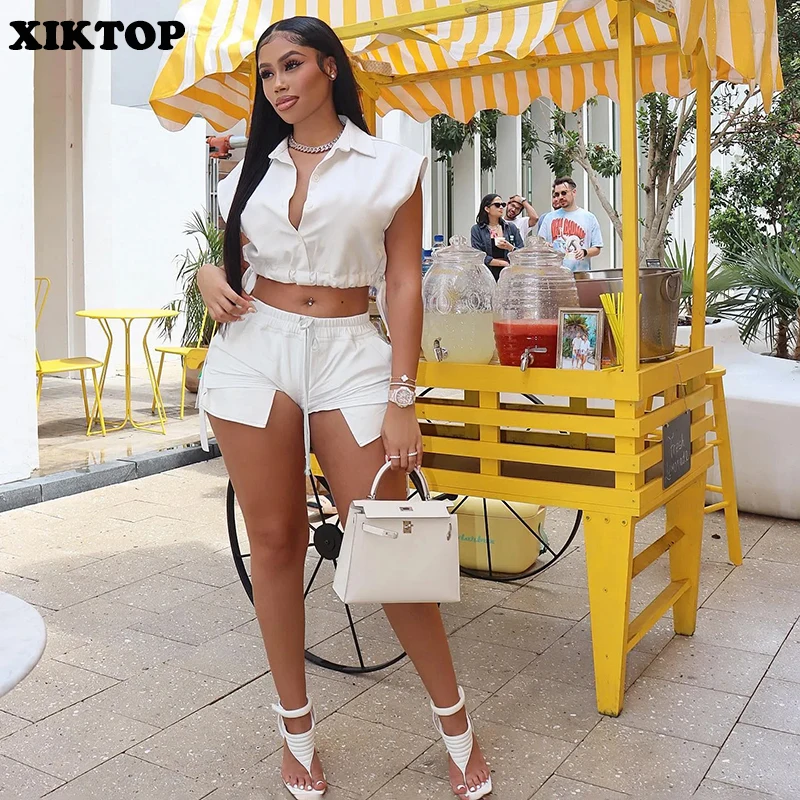 

Комплект одежды XIKTOP женский из 2 предметов, кардиган без рукавов и прямые брюки с кулиской, шелковая Повседневная офисная одежда