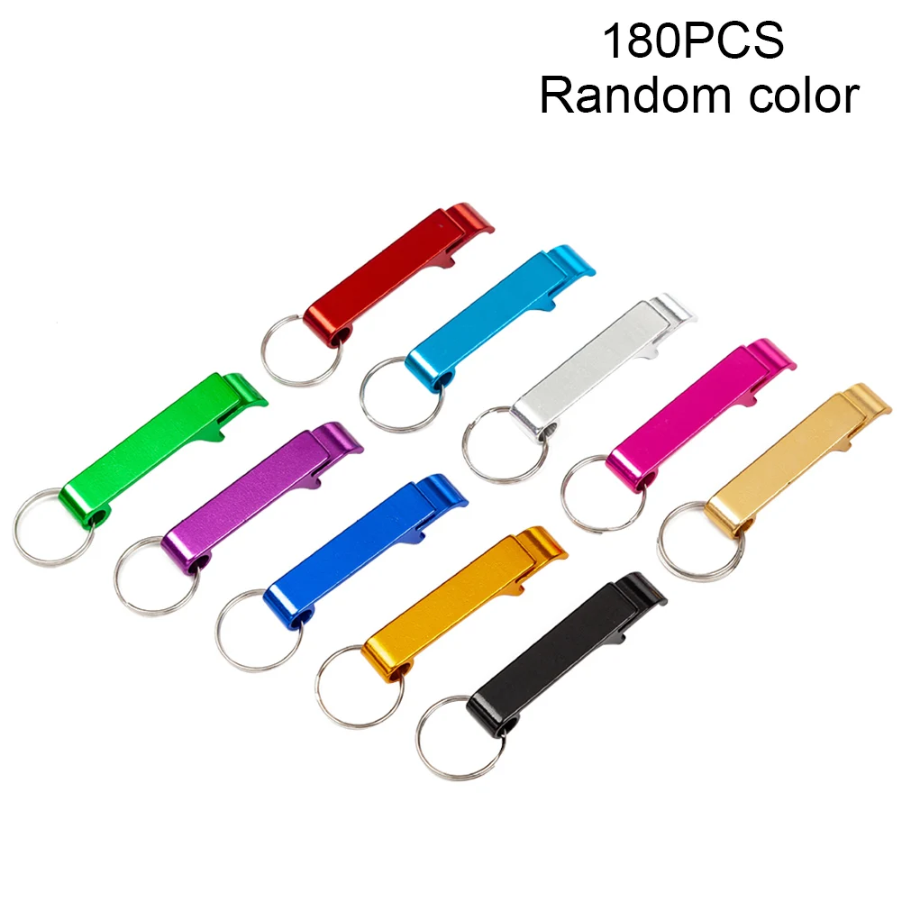 

180pcs Small Kitchen Pocket For Beer Bottle Opener With Keychain Aluminum Alloy Bar Tool Beverage Can Random Color Party Favor