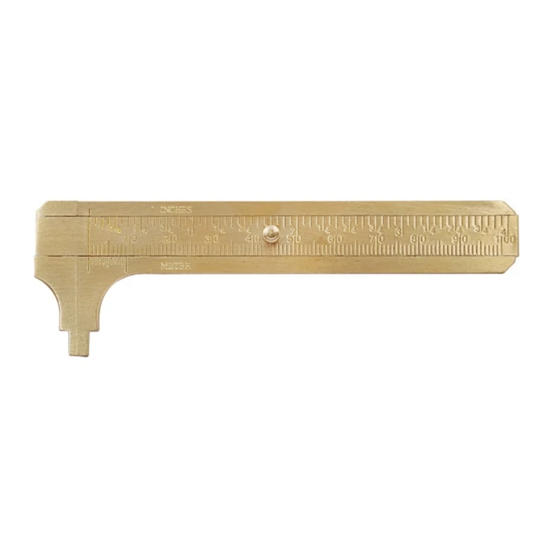 

Mini Brass Sliding Gauges Vernier Caliper 100mm 4inch Pocket Ruler Double Scale